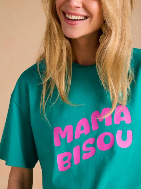 Zwangerschaps-T-shirt 'Mama bisou' ENVIE DE FRAISE groen - vertbaudet enfant 