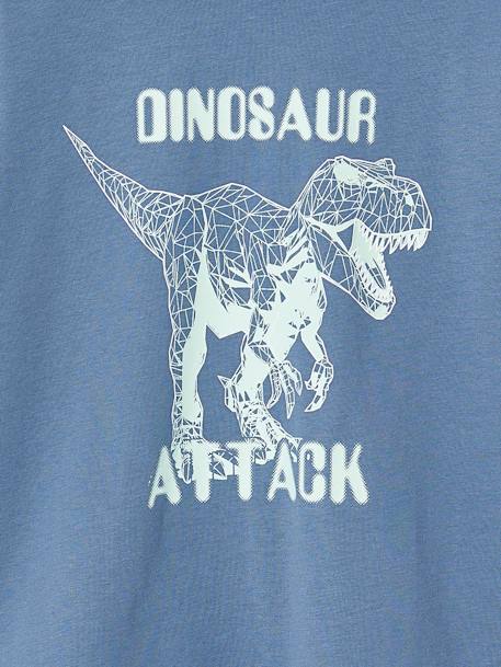 Jongensshirt met dinomotief jeansblauw - vertbaudet enfant 