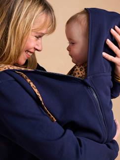 Vêtements de grossesse-Pull, gilet-Sweat zippé évolutif avec protège-bébé