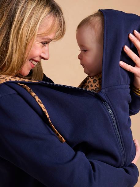Sweat zippé évolutif avec protège-bébé marine - vertbaudet enfant 