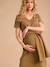 Robe courte grossesse bandeau noué devant olive - vertbaudet enfant 