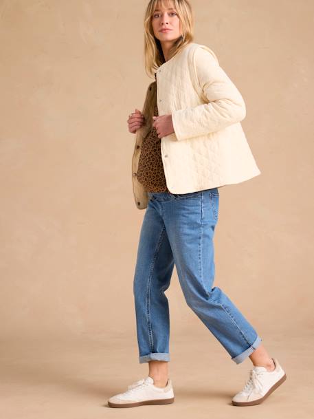 Veste matelassée évolutive avec protège-bébé grossesse et post grossesse en gaze de coton écru - vertbaudet enfant 