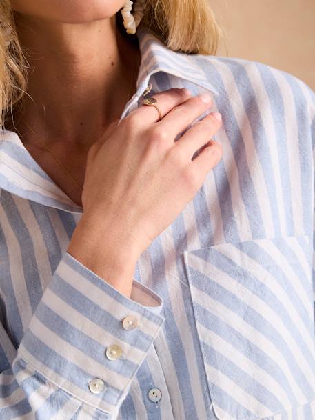 Gestroomde zwangerschaps- en voedingsblouse ENVIE DE FRAISE ecru - vertbaudet enfant 