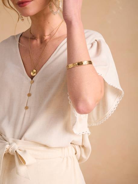 Blouse grossesse et allaitement avec lin beige - vertbaudet enfant 