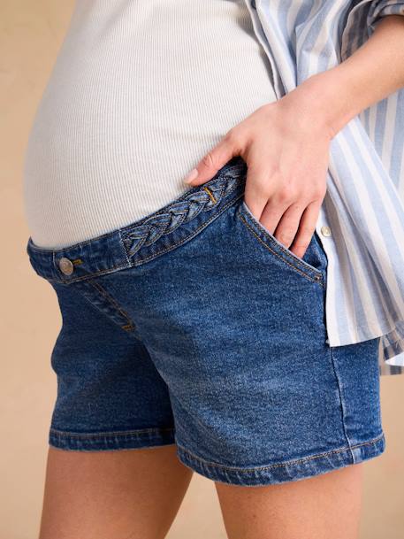 Zwangerschapsjeans met een fantasie vlecht en afneembare band ENVIE DE FRAISE double stone - vertbaudet enfant 