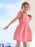 Robe fille en seersucker manches volantées blanc imprimé+carreaux rouge+vert sauge - vertbaudet enfant 
