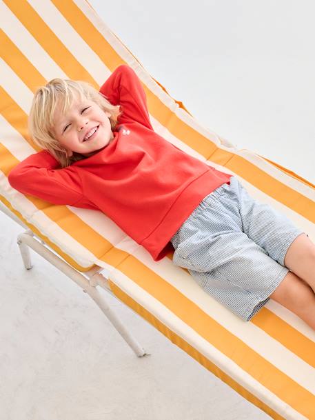 Denim jongensbermuda, gemakkelijk aan te trekken blauw, bedrukt+blauw, gestreept+denimgrijs+double stone+stone - vertbaudet enfant 