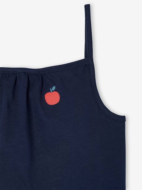 Lot de 3 débardeurs fille à fines bretelles écru+framboise+vert sauge - vertbaudet enfant 