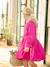 Robe en gaze de coton fille fuchsia - vertbaudet enfant 