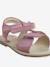 Leren sandalen met klittenband voor kinderen, collectie kleuterschool framboos - vertbaudet enfant 