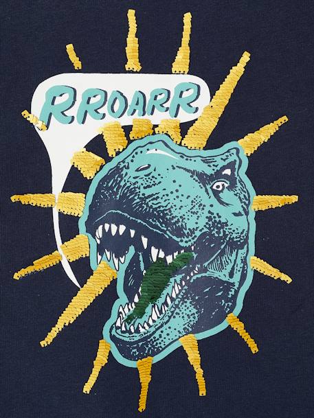 Tee-shirt garçon motif à sequins réversibles blanc+bleu nuit+bleu océan+écru+vert d'eau - vertbaudet enfant 