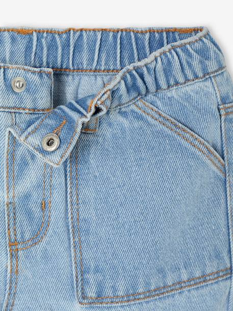 Short en jean fille bleu clair+bleu moyen+denim brut - vertbaudet enfant 