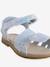 Glitzersandalen met klittenband voor kinderen, kleutercollectie veel blauw+wit, bedrukt - vertbaudet enfant 