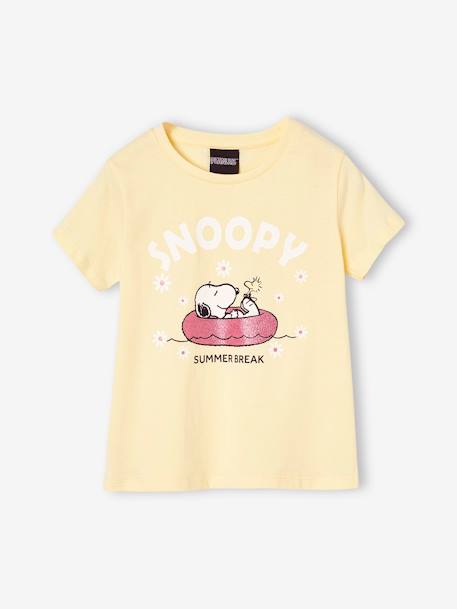 Pyjashort Snoopy Peanuts marguerites fille jaune pastel - vertbaudet enfant 