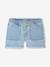 Short en jean fille bleu clair+bleu moyen+denim brut - vertbaudet enfant 