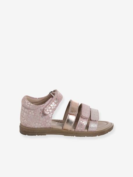 Leren sandalen voor kinderen met gesloten hiel, kleuterschoolcollectie veel roze - vertbaudet enfant 