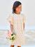 Robe fille en gaze de coton imprimée beige+beige imprimé+rose pâle+vanille - vertbaudet enfant 