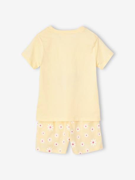 Pyjashort Snoopy Peanuts marguerites fille jaune pastel - vertbaudet enfant 