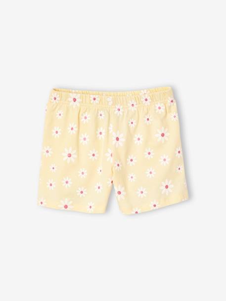 Pyjashort Snoopy Peanuts marguerites fille jaune pastel - vertbaudet enfant 