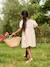 Robe fille manches ballon denim brut+rose+stone+vanille - vertbaudet enfant 