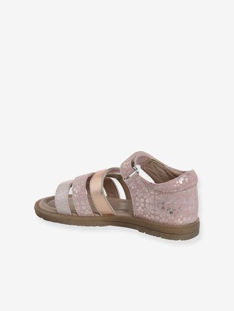 Leren sandalen voor kinderen met gesloten hiel, kleuterschoolcollectie veel roze - vertbaudet enfant 