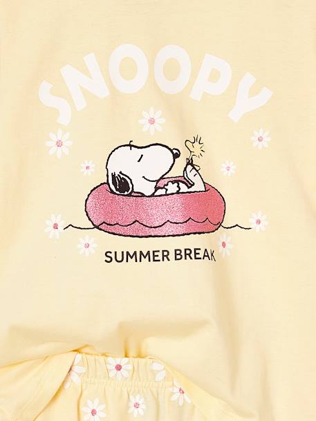 Pyjashort Snoopy Peanuts marguerites fille jaune pastel - vertbaudet enfant 
