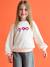 Sweat fille motif fantaisie écru+gris chiné+indigo - vertbaudet enfant 