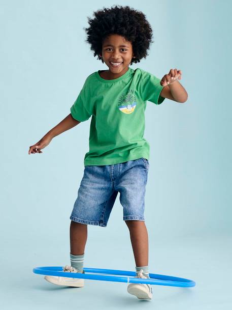 T-Shirt motif poitrine garçon vert+vert sapin - vertbaudet enfant 