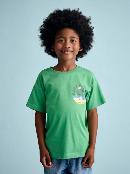 T-Shirt motif poitrine garçon vert+vert sapin - vertbaudet enfant 