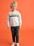Sweat garçon col rond rayures graphiques blanc chiné+bleu grisé - vertbaudet enfant 