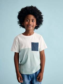 -T-shirt garçon coloblock manches courtes