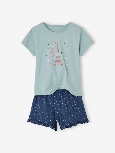 Set van 2 pyjamabroeken BASICS voor meisjes marineblauw - vertbaudet enfant 