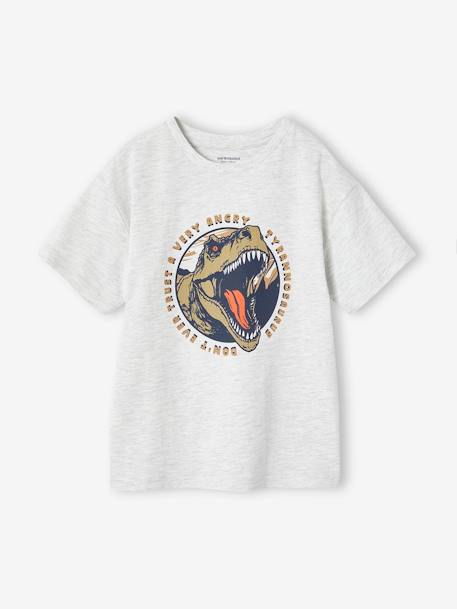 T-shirt motif dino garçon blanc chiné - vertbaudet enfant 