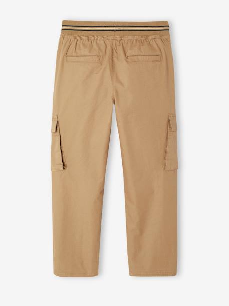 Pantalon droit cargo droit morphologique tour de hanches médium bleu nuit+sable - vertbaudet enfant 