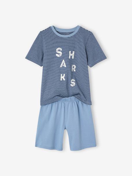 Lot de 2 pyjashorts garçon requins bleu ciel - vertbaudet enfant 