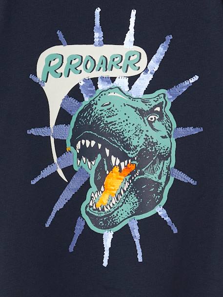 Tee-shirt garçon motif à sequins réversibles blanc+bleu nuit+bleu océan+écru+vert d'eau - vertbaudet enfant 