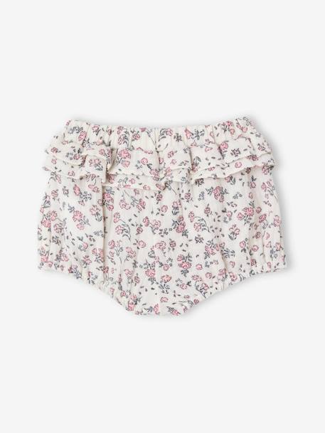 Ensemble naissance bloomer et bandeau fleuris écru - vertbaudet enfant 