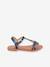 Leren sandalen Badou LES TROPEZIENNES® BY M. BELARBI goudbeige+marineblauw+zilver - vertbaudet enfant 