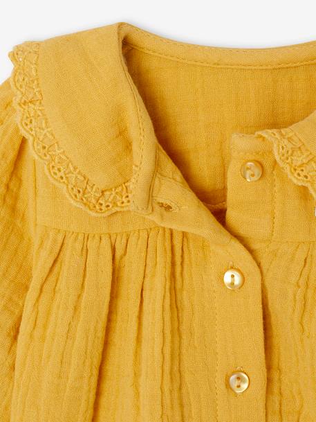 Babyblouse van katoengaas okergeel - vertbaudet enfant 