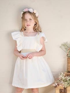 -Robe cérémonie fille ceinture dorée 