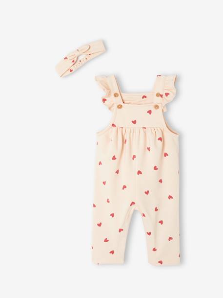 Fleece romper + hoofdband baby ecru+vanille - vertbaudet enfant 