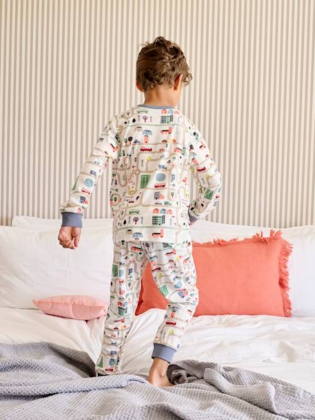 Pyjama garçon imprimé circuit de voitures écru - vertbaudet enfant 