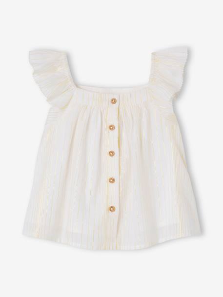 Babyblouse van katoenvoile vanille - vertbaudet enfant 