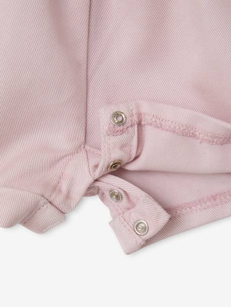 Salopette courte bébé en coton et lyocell lilas - vertbaudet enfant 