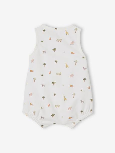 Babyrompertje met print zonder mouwen ecru - vertbaudet enfant 