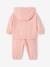 Ensemble sport sweat à capuche zippé + jogging bébé rose pâle - vertbaudet enfant 