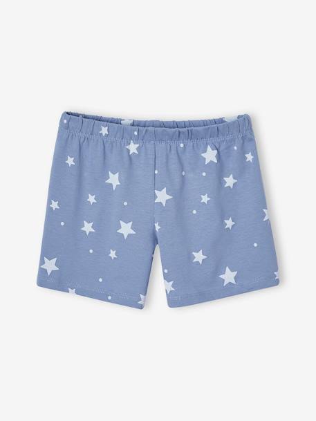 Pyjashort Disney Reine des neiges Elsa et les étoiles fille bleu ciel - vertbaudet enfant 