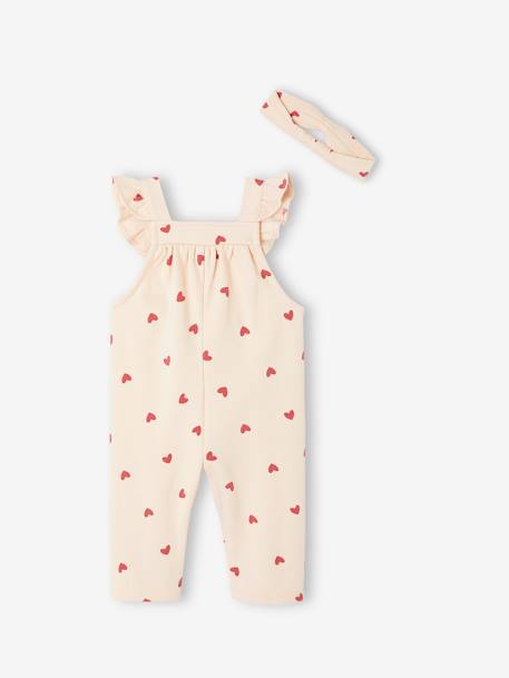 Fleece romper + hoofdband baby ecru+vanille - vertbaudet enfant 