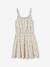 Jurk met gedetailleerde schouderbandjes voor meisjes vanille - vertbaudet enfant 