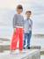 Pantalon fille large à pont marine+rouge - vertbaudet enfant 